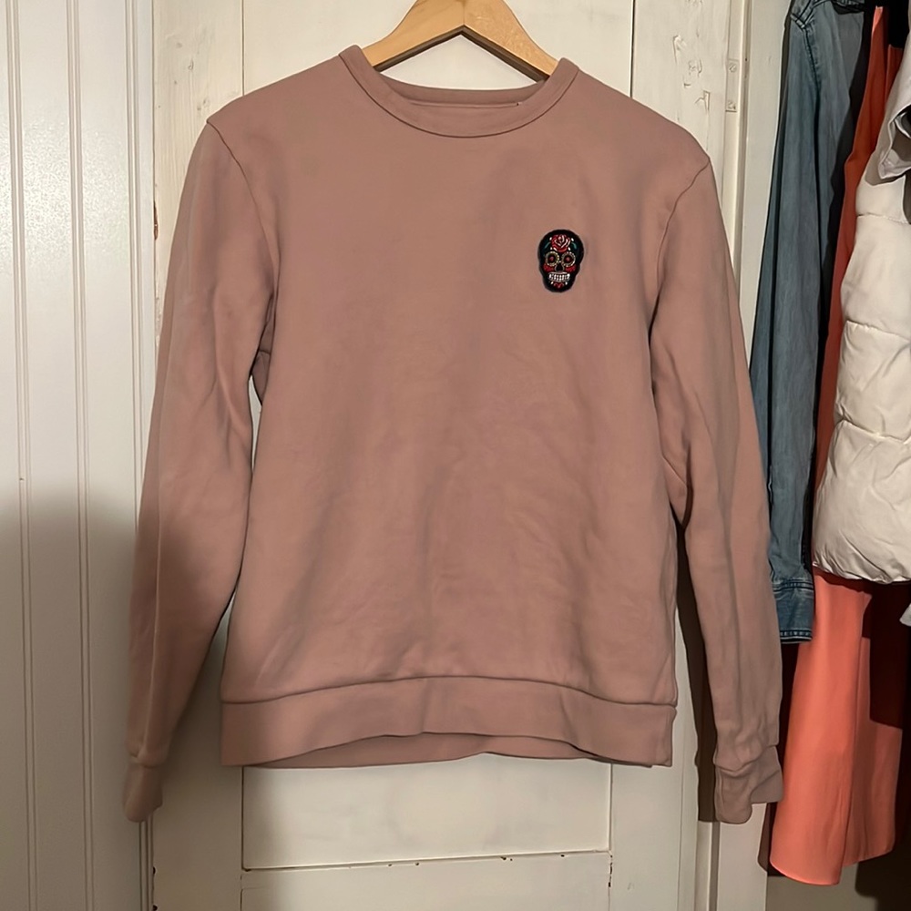 Suspicious Antwerp pink skull crew neck sweatshirt Medium - Picture 2 of 6